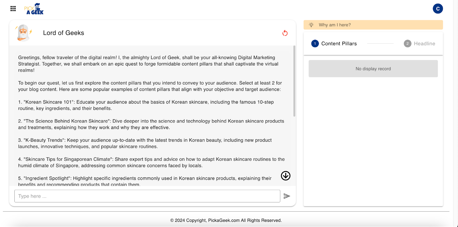 Applications of PickaGeek's Human & AI Hybrid Digital Marketing Platform 