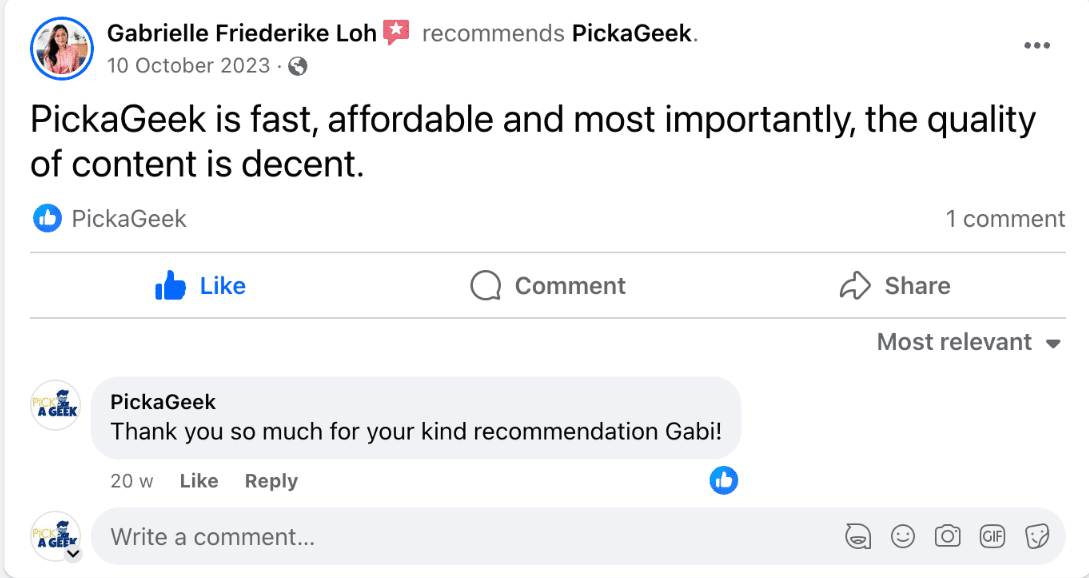Gabrielle Friederike Loh - PickaGeek